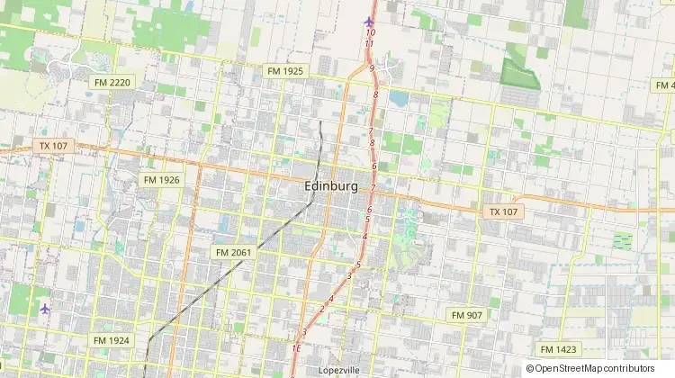 Map of Edinburg, TX