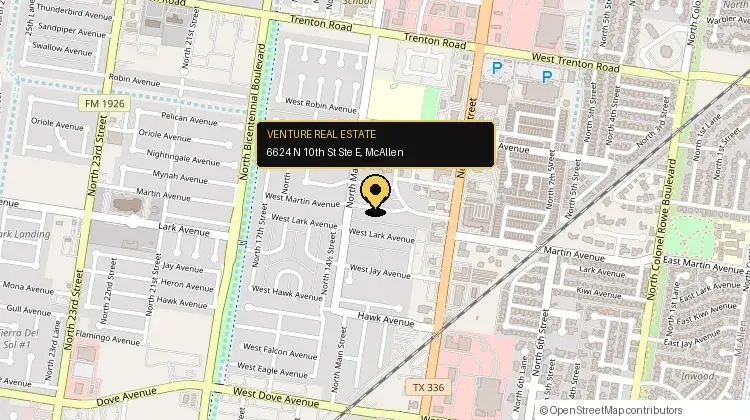 Map to Venture Real Estate - 6624 N 10th Street Ste E, McAllen TX 78504