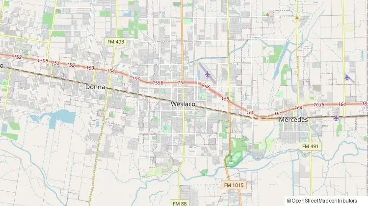 Map of Weslaco, TX